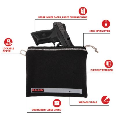 Image showing  7-9 in. Lockable Handgun Storage Pouch with Writeable ID Label, Black