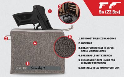 Image showing  7-9 in. Lockable Handgun Storage Pouch with Writeable ID Label, Gray