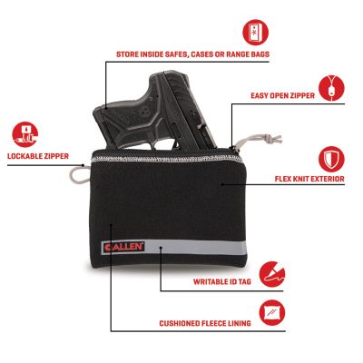 Image showing  5-7 in. Lockable Handgun Storage Pouch with Writeable ID Label, Black
