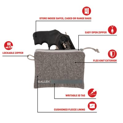 Image showing  5-7 in. Lockable Handgun Storage Pouch with Writeable ID Label, Gray