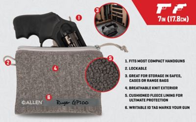 Image showing  5-7 in. Lockable Handgun Storage Pouch with Writeable ID Label, Gray