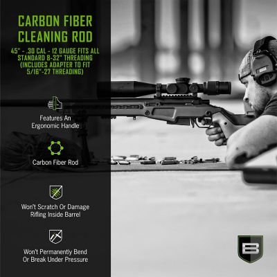 Image showing  45 in. Carbon Fiber Cleaning Rod with Rotating, Ergonomic Aluminum Handle