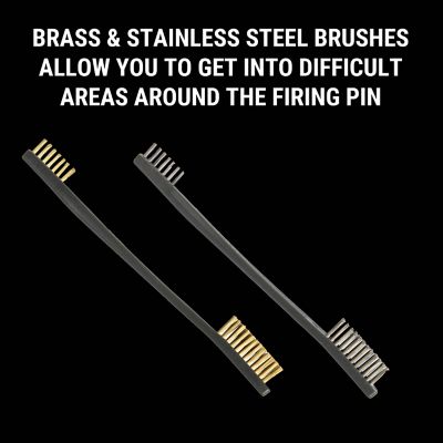 Image showing  Double-Ended Brush Set, 4 pk., Nylon, Phosphorus Bronze, Brass, & Stainless Steel