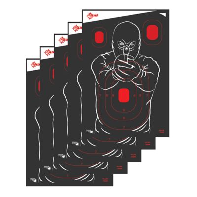 Image showing  Splash Reactive Paper Shooting Targets, Bad Guy Target, 12 in. W x 18 in. H, 5 pk., Black and Red