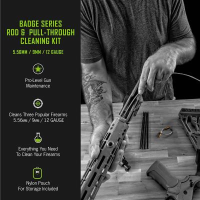 Image showing  New Badge Series Rod and Pull Through Cleaning Kit, 5.56 / 9mm / 12 Gauge