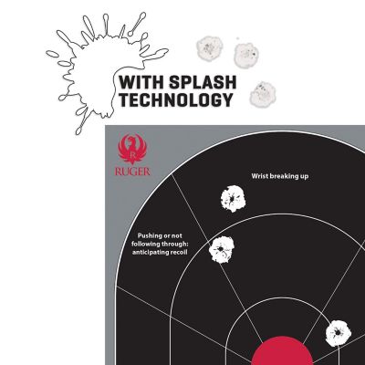 Image showing  Splash Adhesive Paper Shooting Targets, Handgun Trainer, 12 in. W x 18 in. H, 5-Targets per Pack