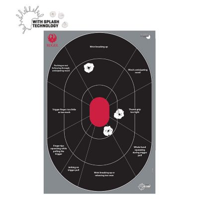 Image showing  Splash Adhesive Paper Shooting Targets, Handgun Trainer, 12 in. W x 18 in. H, 5-Targets per Pack