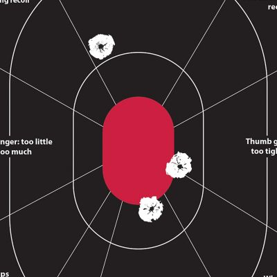 Image showing  Splash Adhesive Paper Shooting Targets, Handgun Trainer, 12 in. W x 18 in. H, 5-Targets per Pack
