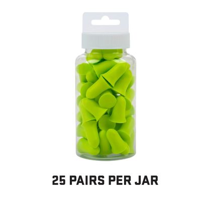 Image showing 7 th ULTRX Tapered Foam Ear Plugs, 25-Pairs / Jar, Lime