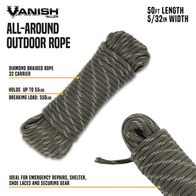 Image showing  All Around Outdoor Rope, 50 ft. 5/32 in. Rope, Camo
