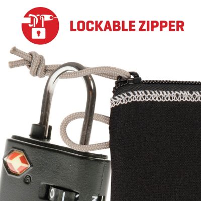 Image showing  Lockable Handgun Storage Pouch with Writeable ID Label, Full-Size 7 in. to 9 in. Handguns, 2 pk., Black