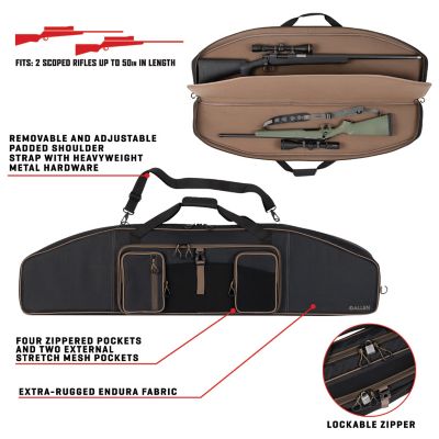 Image showing  Tower Double 50 in. Rifle Case by Allen Company, Black