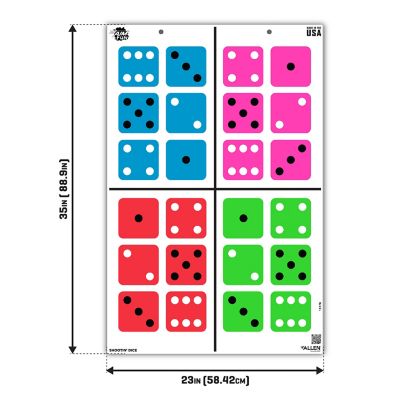 Image showing  New FUN Shootin ft. Dice Paper Shooting Target, 23 in. x 35, in. 3 pk., Multi
