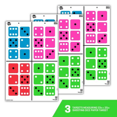 Image showing  New FUN Shootin ft. Dice Paper Shooting Target, 23 in. x 35, in. 3 pk., Multi