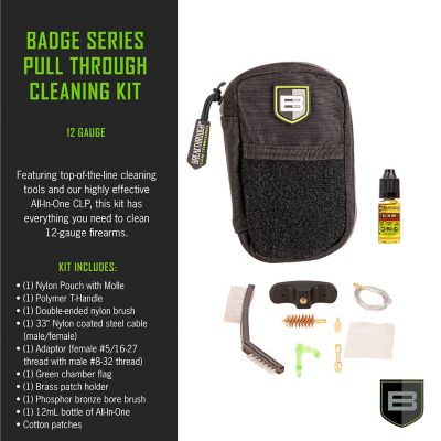 Image showing  New Badge Series Pull-Through Cleaning Kit with Molle Pouch, 12 Gauge