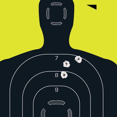 Image showing  Splash Reactive Paper Shooting Targets, Silhouette, 12 in. W x 18 in. H, 5 pk., Black and Chartreuse