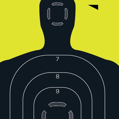 Image showing  Splash Reactive Paper Shooting Targets, Silhouette, 12 in. W x 18 in. H, 5 pk., Black and Chartreuse