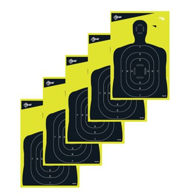 Image showing  Splash Reactive Paper Shooting Targets, Silhouette, 12 in. W x 18 in. H, 5 pk., Black and Chartreuse