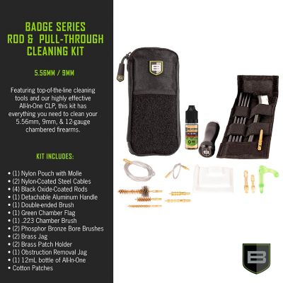 Image showing  New Badge Series Rod and Pull Through Cleaning Kit with Molle Pouch, 5.56 / 9mm