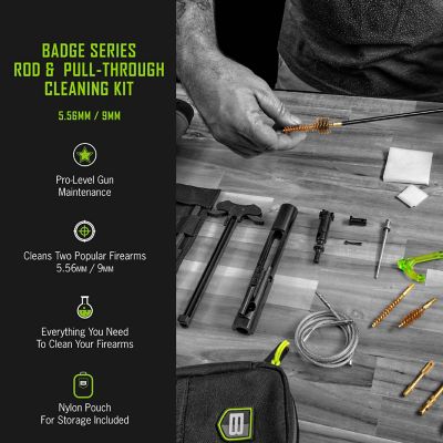 Image showing  New Badge Series Rod and Pull Through Cleaning Kit with Molle Pouch, 5.56 / 9mm