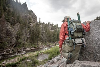 Image showing  Blue Mesa Fishing pk., 12 in. L x 6 in. W x 20 in. H, 23.25 liters, Gray and Lime