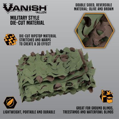 Image showing  New 3D Die Cut Camo Material, 9.8 ft. x 58 in., Olive and Brown