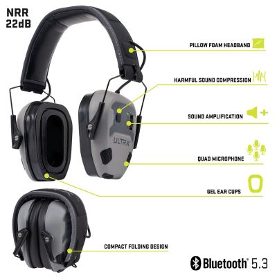 Image showing  Bionic Fuse Bluetooth Electronic Earmuff, Cement Gray