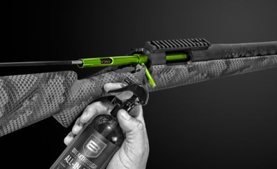 Image showing  Aluminum Universal Bore Guide, Fits Bore Sizes .17 up to .416, Green and Black