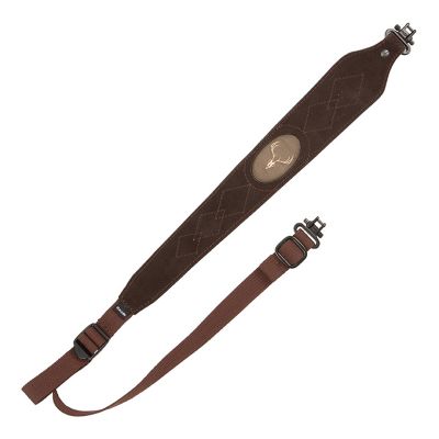 Allen Big Game Suede Deer Head Rifle Sling with Swivels, Black & Brown