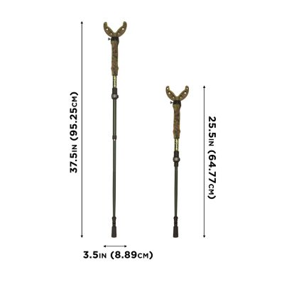 Image showing  Shocker Tom Taker Click Stix Shooting Stick, 36 in. Max Height, Green and Camo