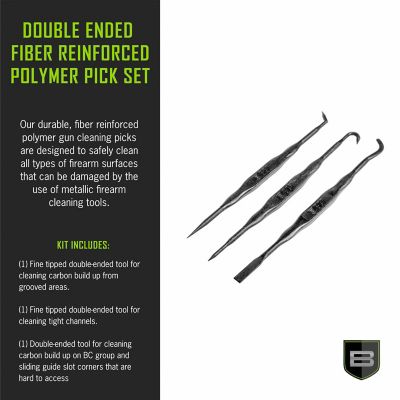 Image showing  Double-Ended Fiber Reinforced Polymer Picks, 3 pk. with Vinyl Pouch, Black