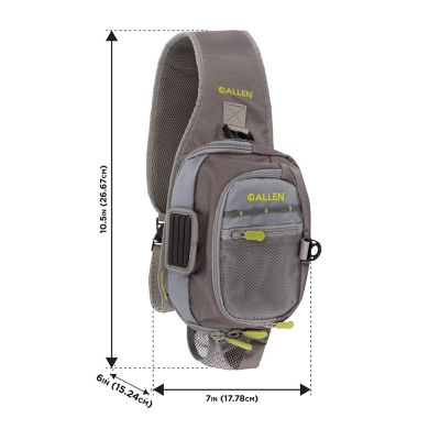 Image showing  Cedar Creek Fly Fishing Sling pk., Fits up to 4 Tackle and Fly Boxes, Gray and Lime