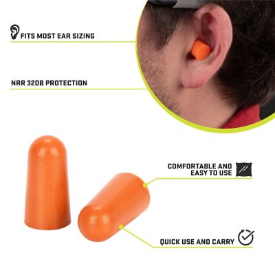 Image showing  Foam Ear Plugs, 50-Pairs / Bag, Orange