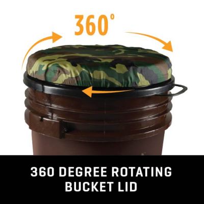 Image showing  Camo Swivel Seat Bucket Lid By Allen