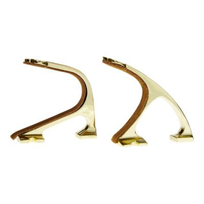 Image showing  Brass Wall Mount Gun Hanger Hook Set, Fits Most Shotguns & Rifles, 2 pk.