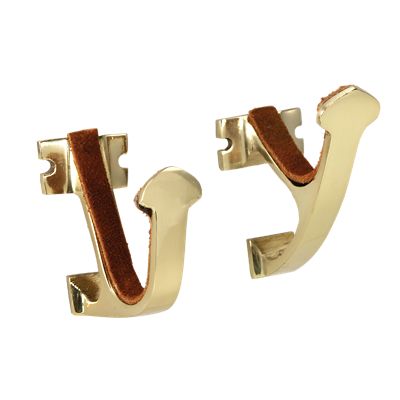 Image showing  Brass Wall Mount Gun Hanger Hook Set, Fits Most Shotguns & Rifles, 2 pk.