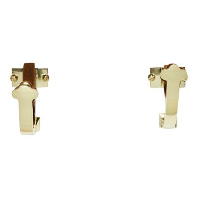 Image showing  Brass Wall Mount Gun Hanger Hook Set, Fits Most Shotguns & Rifles, 2 pk.