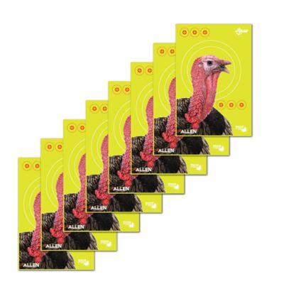 Image showing  Splash Reactive Paper Shooting Targets, Turkey Target, 12 in. W x 18 in. H, 8 pk., Black and Chartreuse