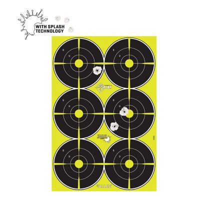 Image showing  Splash Reactive Paper Shooting Targets, Bullseye, 12-Targets per Sheet, 12.5 in. W x 18.25 in. H, 8 pk.