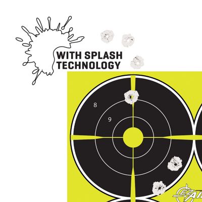Image showing  Splash Reactive Paper Shooting Targets, Bullseye, 12-Targets per Sheet, 12.5 in. W x 18.25 in. H, 8 pk.