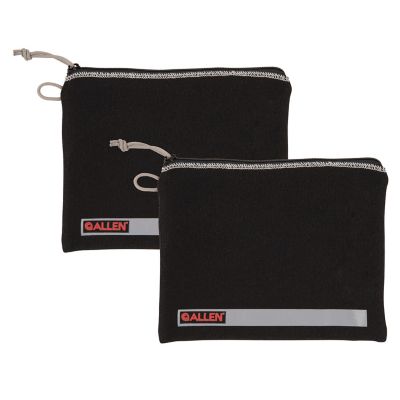 Allen Lockable Handgun Storage Pouch with Writeable ID Label, Compact 5 in. to 7 in. Handguns, 2 pk., Black
