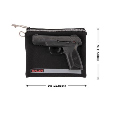 Image showing  Lockable Handgun Storage Pouch with Writeable ID Label, Compact 5 in. to 7 in. Handguns, 2 pk., Black