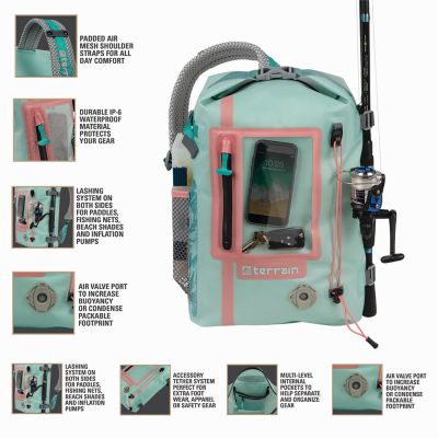 Image showing  Adventure Waterproof Sling Pack, Sea Breeze & Salmon