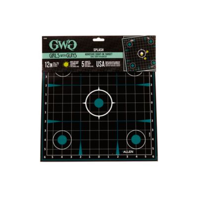 Image showing  Adhesive Splash Reactive Paper Shooting Targets, Sight-In Grid, 12 in. W x 12 in. H, 5 pk., Black and Teal