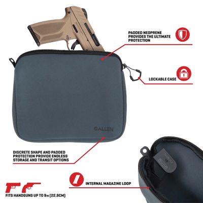 Image showing  Neoprene Pistol Pouch, Full-Size Handguns up to 9 in., Charcoal