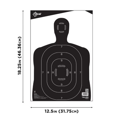 Image showing  Silhouette Paper Shooting Targets, 12.5 in. W x 18.25 in. H, 100 pk., Black and White