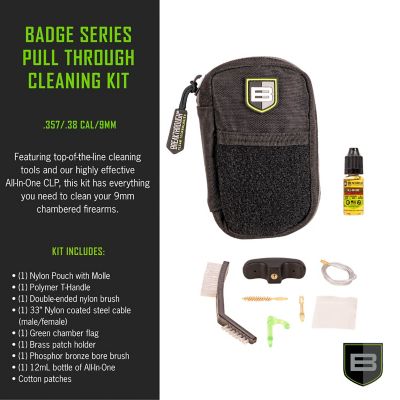 Image showing  New Badge Series Pull-Through Cleaning Kit with Molle Pouch, 9mm