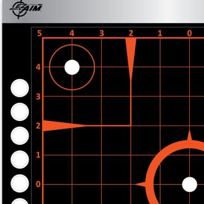 Image showing  Adhesive Splash Reactive Paper Shooting Targets, Sight In Grid, 12 in. W x 12 in. H, 4 pk., Black and Orange
