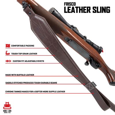 Image showing  Heritage Plain Dark Leather Rifle Sling, Mahogany