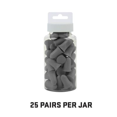 Image showing 7 th ULTRX Tapered Foam Ear Plugs, 25-Pairs / Jar, Gray